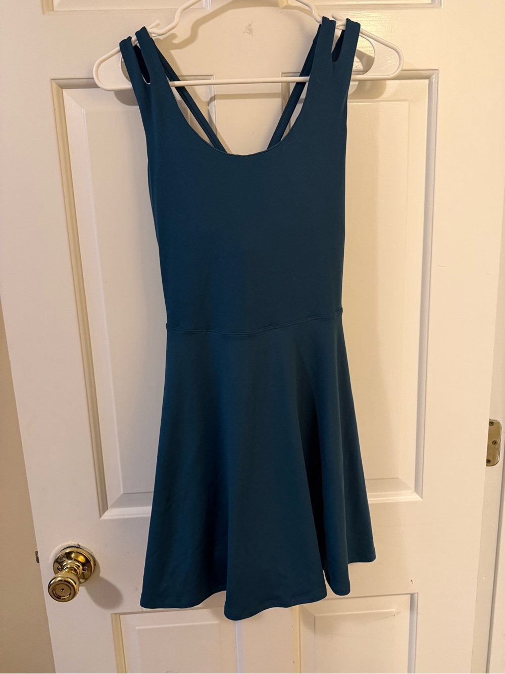 Teal Sleeveless Skater dress skort